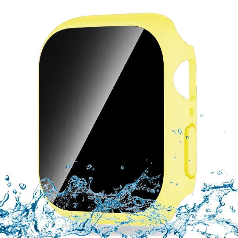 Privacy Tempered Glass+Case For Apple Watch Cover 40mm 41mm 44mm 45mm Anti-Peeping Screen Protector For iWatch 9 8 7 6 5 4 SE