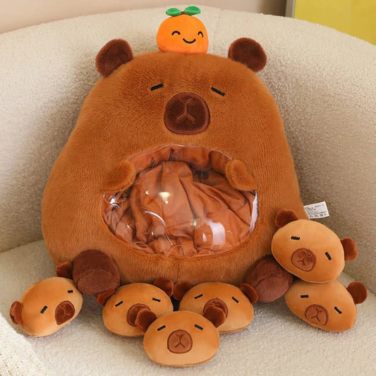 New Capybara Shark Shaped Snack Bag Plush Toys Super Soft Cartoon Squishy Pillow Funny Food Dolls Birthday Gifts Room Decor WAREHOUSE SHOP