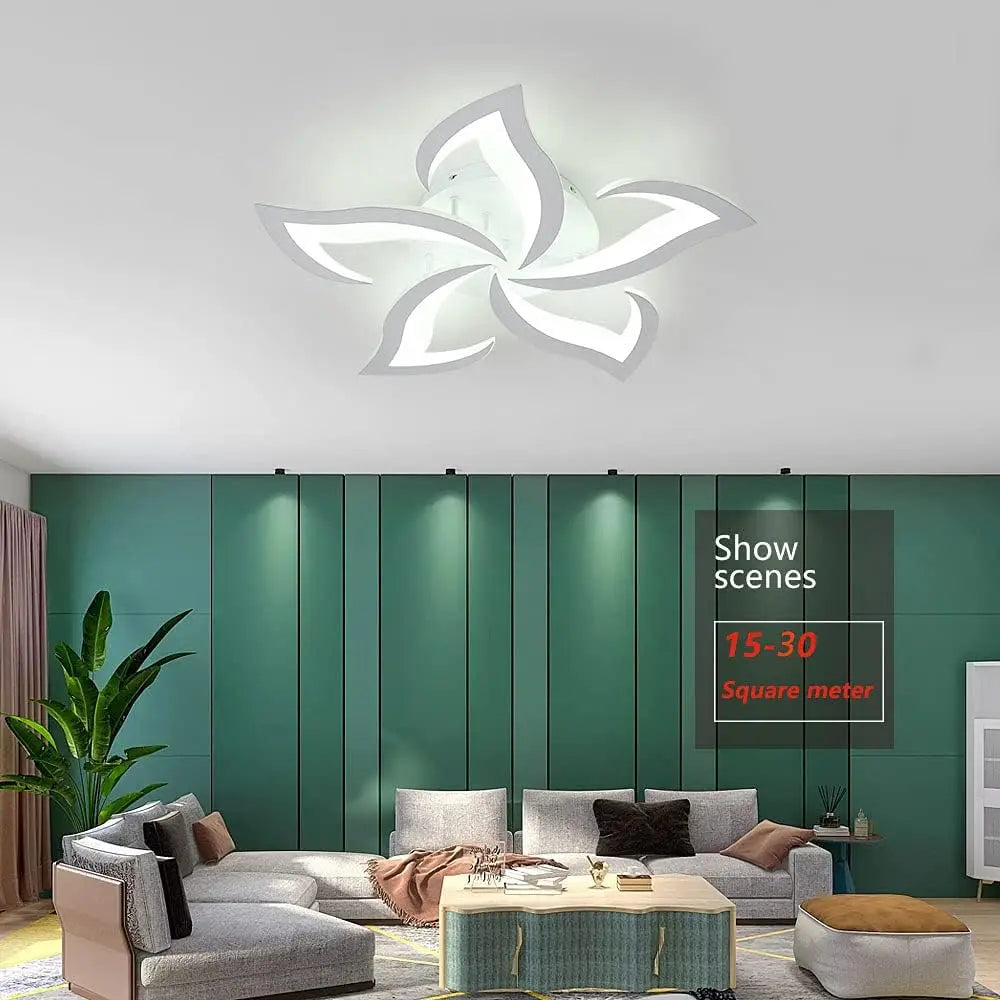 LED Ceiling Light,Modern Ceiling Lamp 60W 4500LM，Modern Petal Ceiling Light Fixture for Living Room Kitchen Bathroom Bedroom