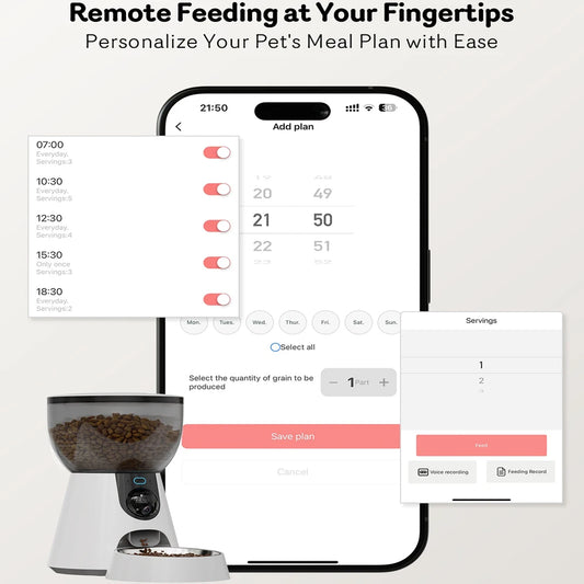 Smart Automatic Pet Feeder with Camera - 4L WiFi App Control for Cats & Dogs
