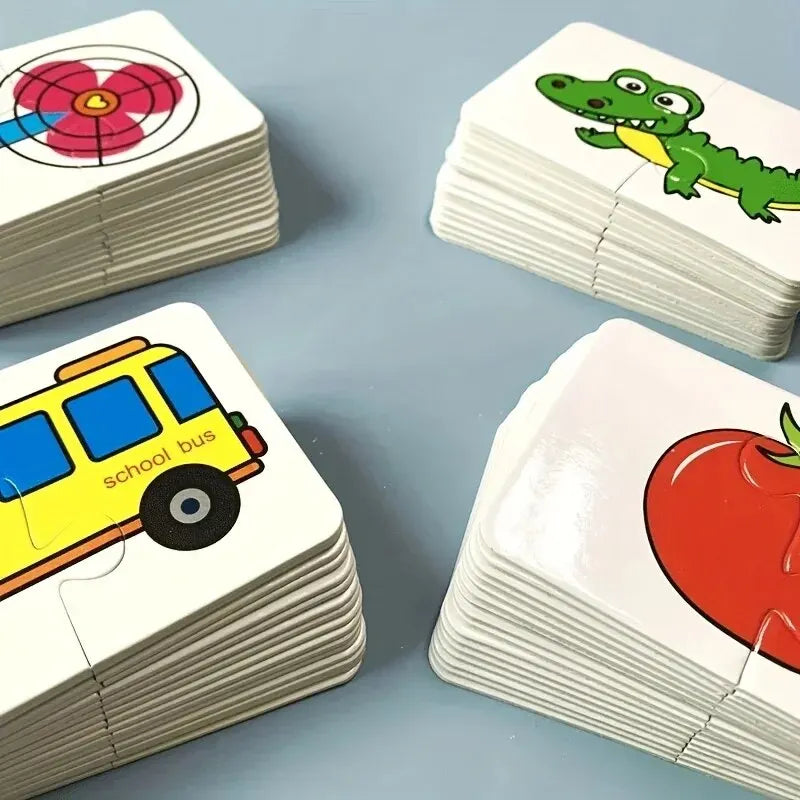 32pcs Kids Matching Card Puzzle - Early Education Cartoon Cognitive Toy