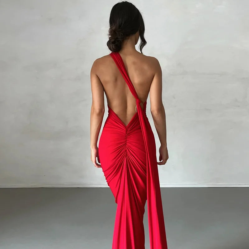 One Shoulder Sleeveless Backless Dress. Dresses For Women Club, Birthday Party, Evening Prom. from Neon y2k.