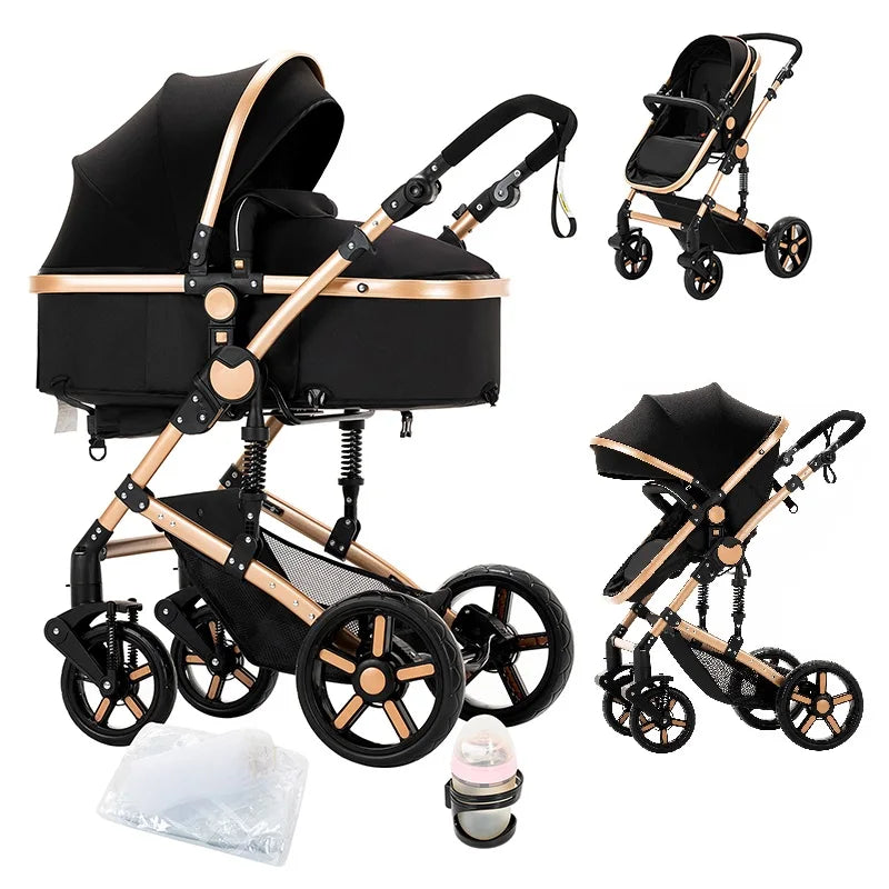 Baby Stroller 3-in-1 Lightweight stroller Travel System Multifunctional Pram with Aluminum Frame Compact Stroller for Newborn