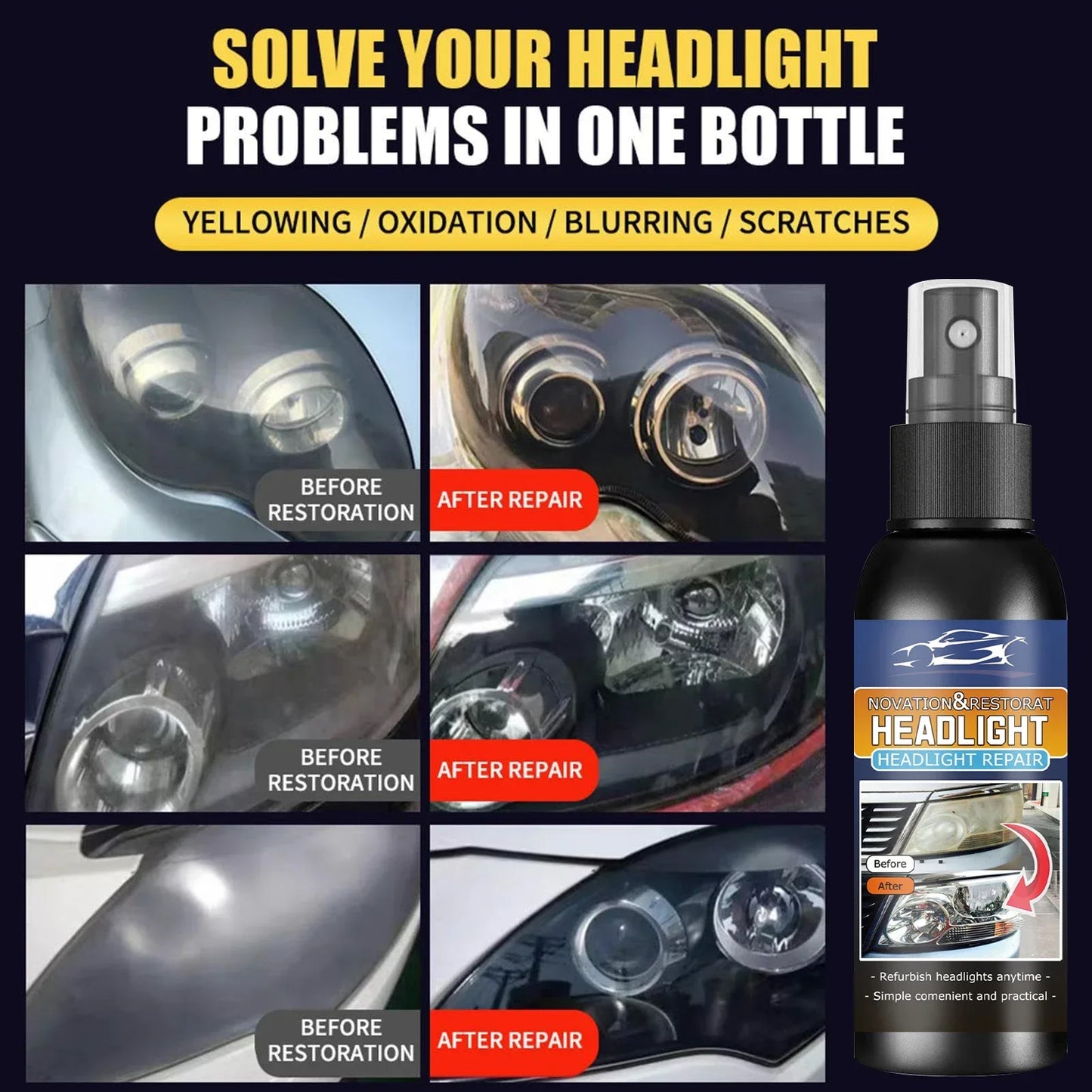 Car Headlight Restoration Polishing Kits Headlamp Repair Kits Car Light Polisher Cleaning Paste Car Paint Care Refurbish Agent