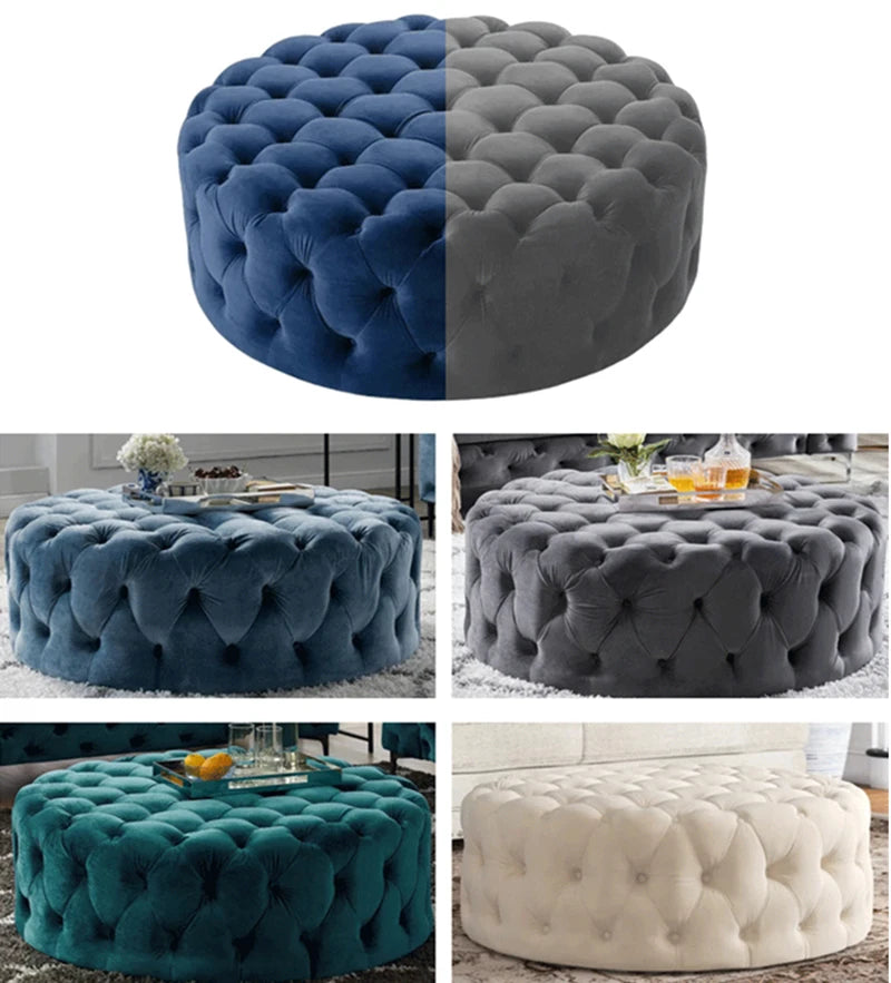 Luxury Sofa living room furniture Home Relaxing velvet Giant Low Stool Modern bedroom floor Pouf INS designer Lazy soft ottoman
