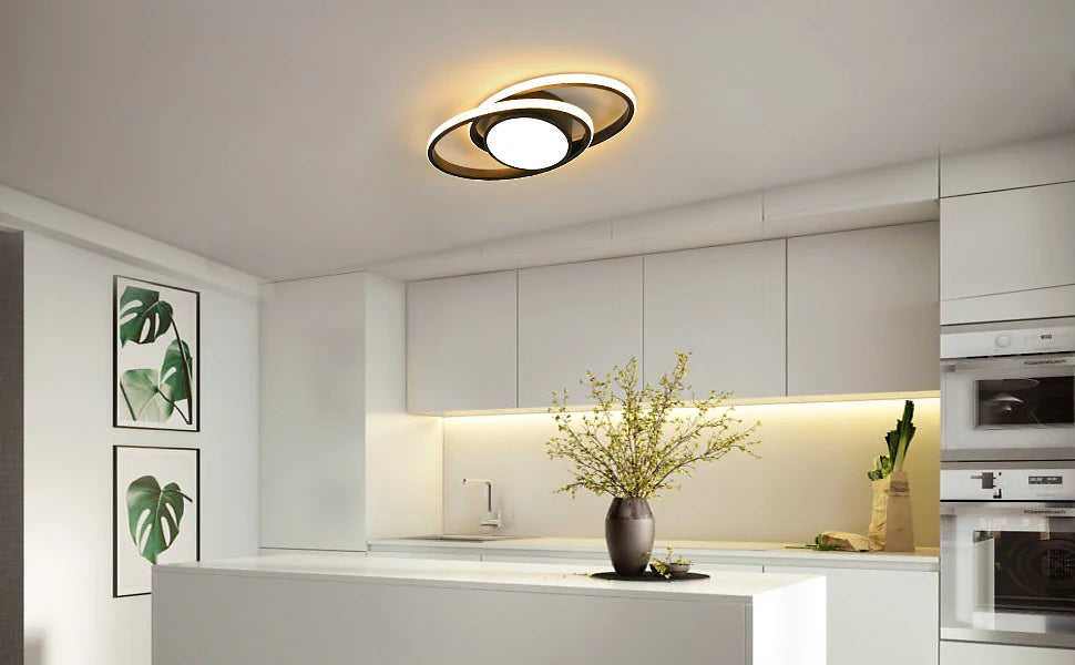 39W Ceiling Lamp,Double Round LED Ceiling Lamp,LED Ceiling Lamps Warm Light 3000K,Bedroom Ceiling Lamp,LED Ceiling Lamp Kitchen