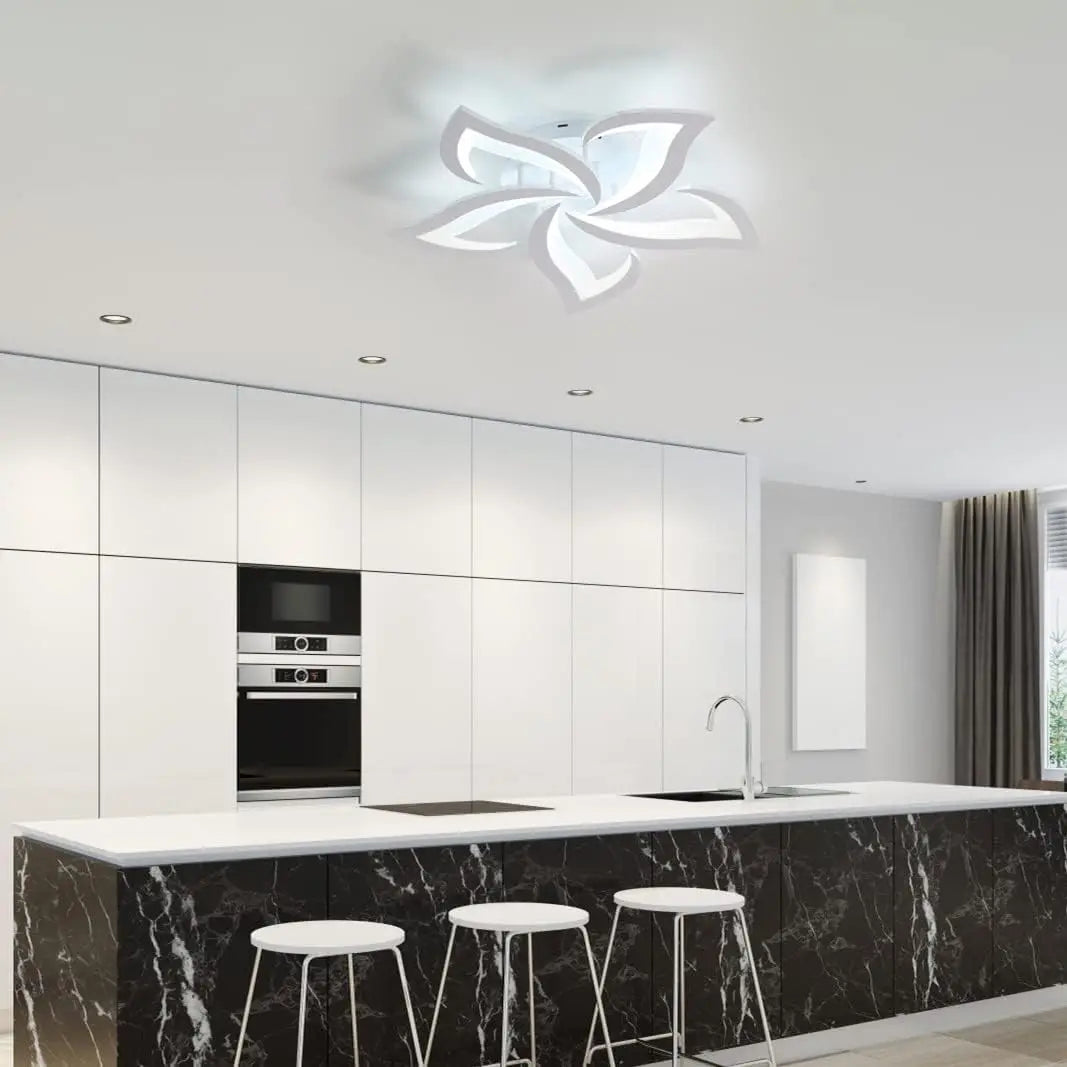 LED Ceiling Light,Modern Ceiling Lamp 60W 4500LM，Modern Petal Ceiling Light Fixture for Living Room Kitchen Bathroom Bedroom
