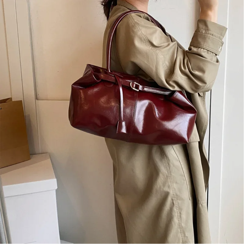 New PU Leather Tote Bag. Slouchy Hobo Handbag Fashion Shoulder Bag. Large Top Handle Bag for Women Work Shopping Travel