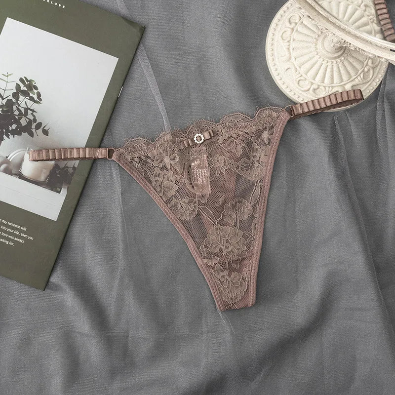 Women'S Sexy Lace Up Cut Out Thong Breathable Underwear for Women Thong Underwear