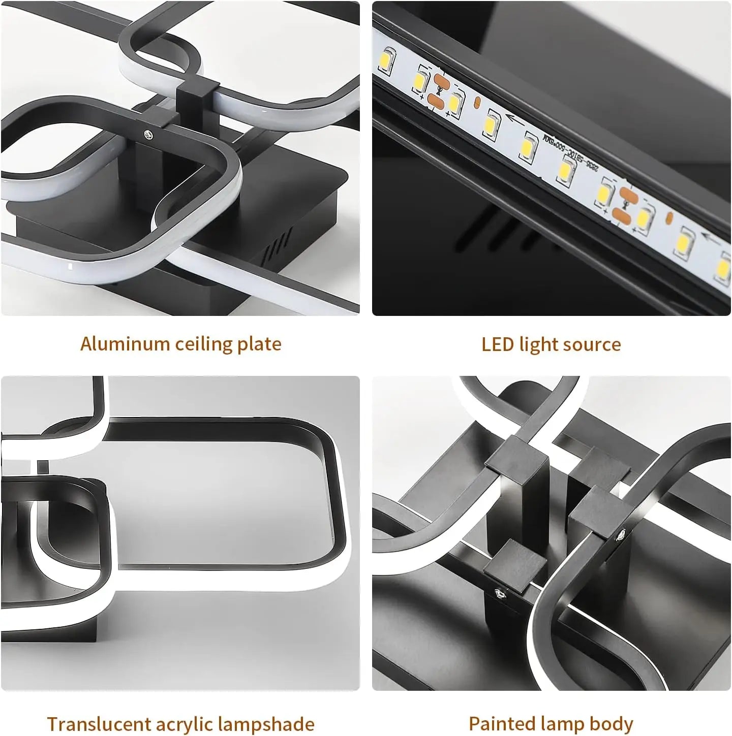 LED Ceiling Light,Modern Square LED Ceiling Lamp,60W Metal Acrylic Indoor Light for Bedroom,Study Room,Cool White Light 6000K