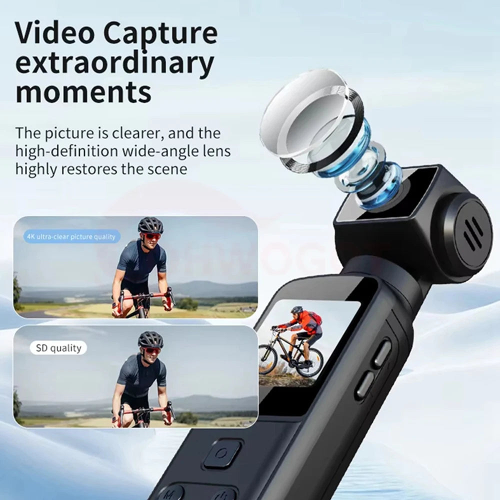 Portable Mini 4K HD Pocket WiFi Camera. 270° Rotatable, Anti Shake, Outdoor Sports, DV DVR Video Recorder, Riding Bicycle Camcorders
