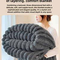 Striped Flannel Blanket – Cozy Bed Sheet & Sofa Throw