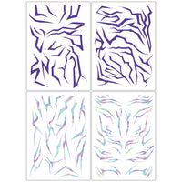 KPop Temporary Tattoo Set 4pcs - Purple Colorful Party Cosplay Body Art