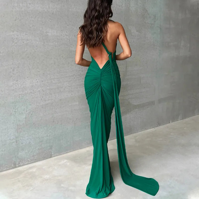 One Shoulder Sleeveless Backless Dress. Dresses For Women Club, Birthday Party, Evening Prom. from Neon y2k.