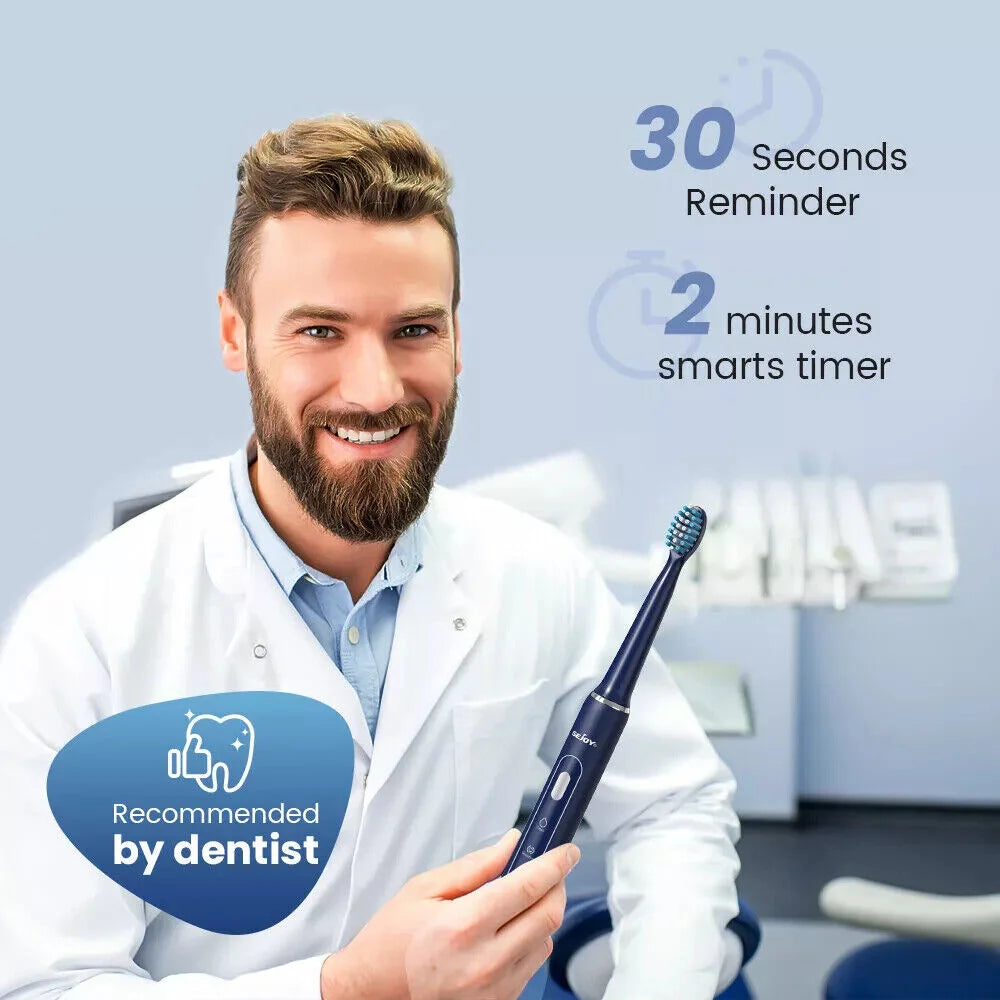 Sejoy Cordless Water Dental Flosser for Teeth Cleaning Denture Brushes 5 Tips IPX7 Portable Oral Irrigator for Home Travel