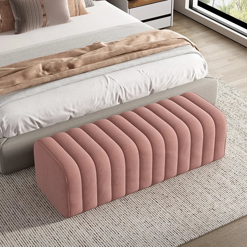 Luxury Velvet Bench - Nordic Footrest End of Bed Low Stool