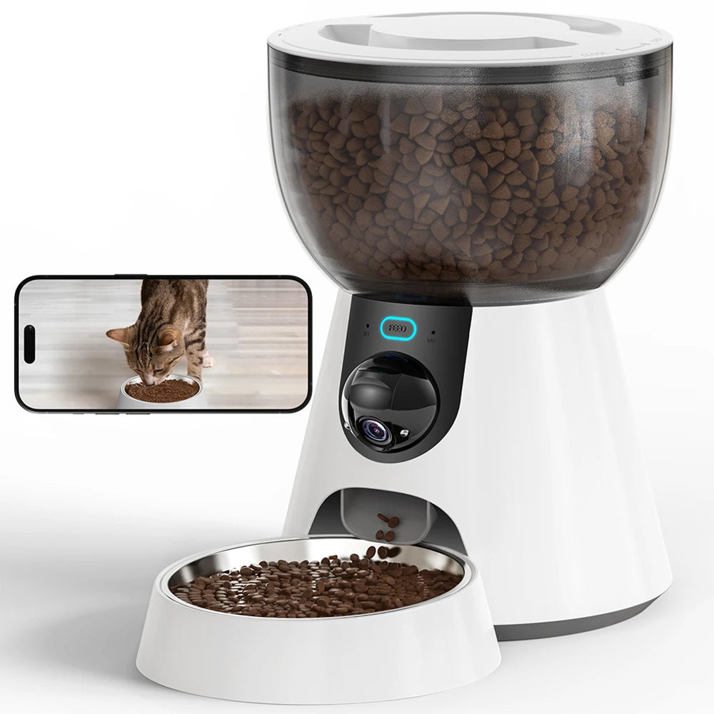 Smart Pet Feeder with Camera & WiFi Control - 4L