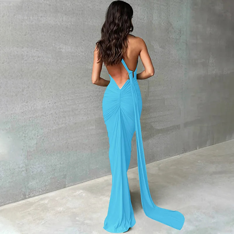 One Shoulder Sleeveless Backless Dress. Dresses For Women Club, Birthday Party, Evening Prom. from Neon y2k.