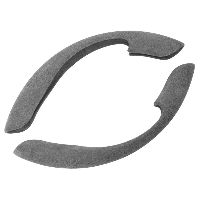 1pair Universal Suede Leather Car Steering Wheel Cover. Non-slip Card Cover Suitable for 14.5-16 Inches of Automotive Supplies.