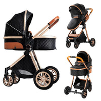Baby Stroller 3-in-1 Lightweight stroller Travel System Multifunctional Pram with Aluminum Frame Compact Stroller for Newborn