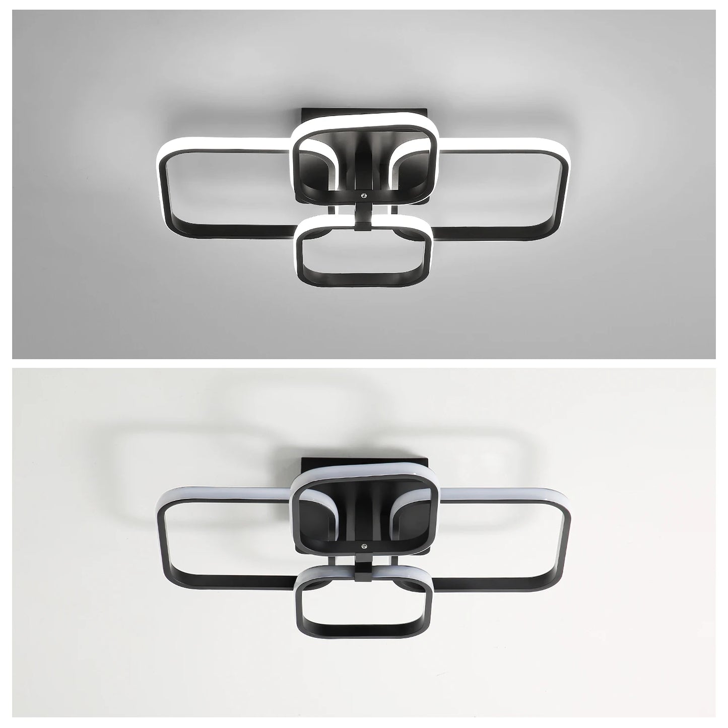 LED Ceiling Light,Modern Square LED Ceiling Lamp,60W Metal Acrylic Indoor Light for Bedroom,Study Room,Cool White Light 6000K