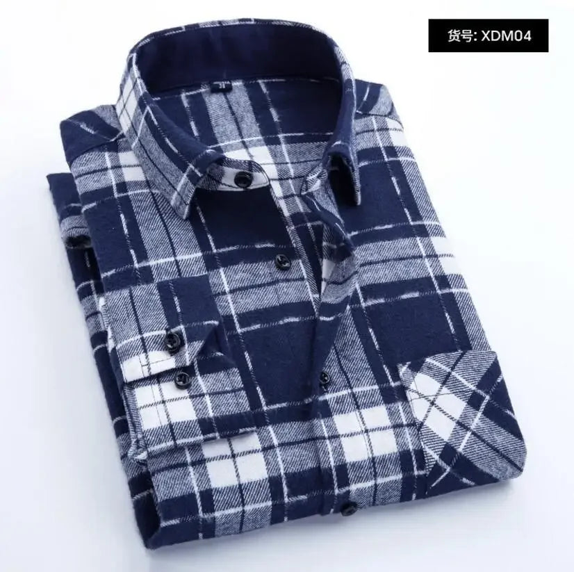 Men Flannel Plaid Shirt. Soft Comfort Slim Fit Styles Brand for Official and Casual Long Sleeve Shirts