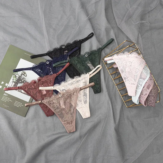 Women'S Sexy Lace Up Cut Out Thong Breathable Underwear for Women Thong Underwear