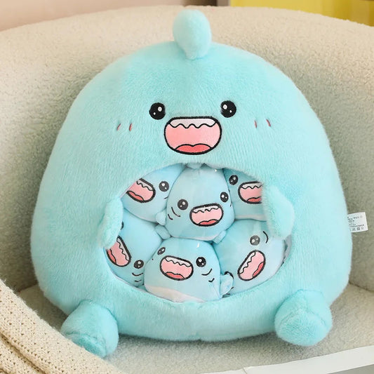 New Capybara Shark Shaped Snack Bag Plush Toys Super Soft Cartoon Squishy Pillow Funny Food Dolls Birthday Gifts Room Decor WAREHOUSE SHOP