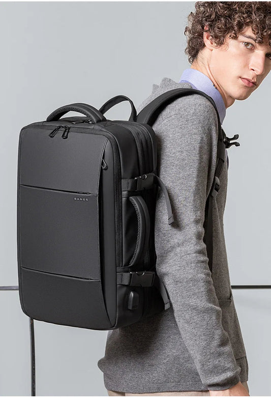 Stylish BANGE Travel Backpack – Business Laptop Backpack 17.3” Expandable, Waterproof, USB Charging, Large Capacity WAREHOUSE SHOP