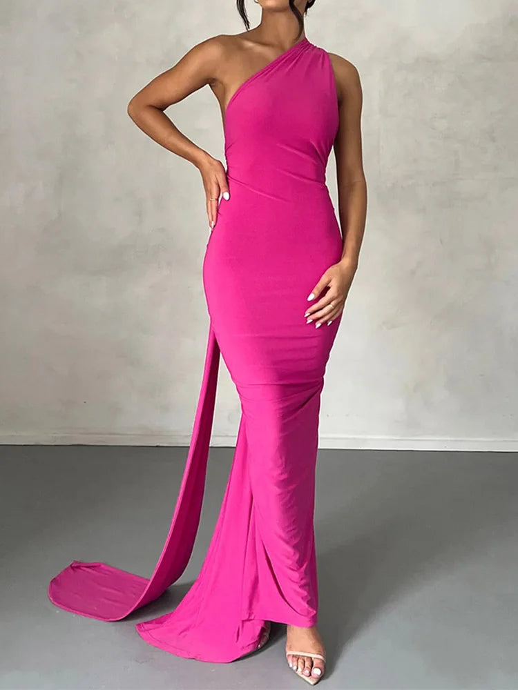 One Shoulder Sleeveless Backless Dress. Dresses For Women Club, Birthday Party, Evening Prom. from Neon y2k.