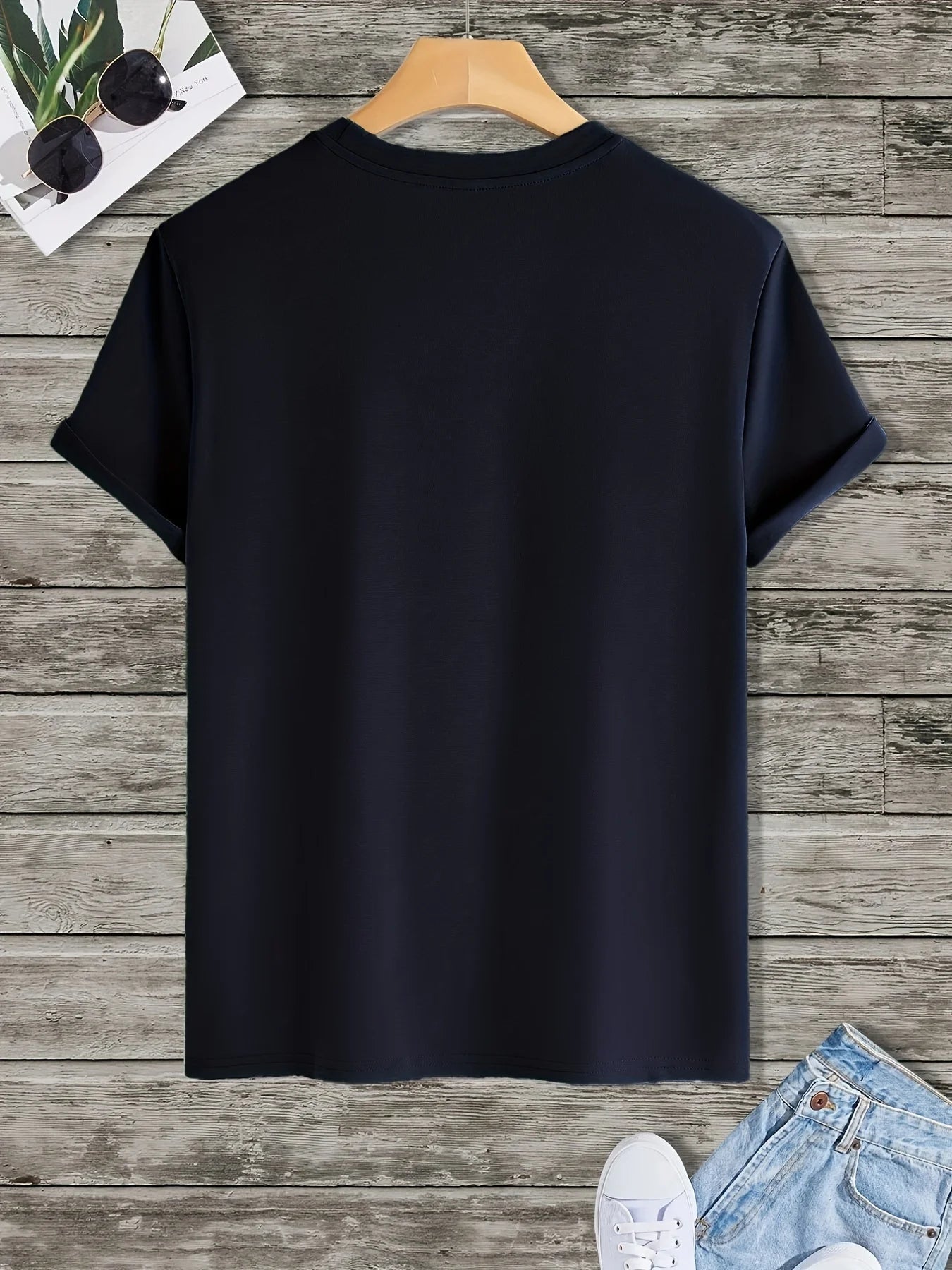 Summer men's 100% cotton comfortable casual loose oversized star logo graphic printed sports round neck short sleeved T-shirt