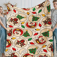 Festive Christmas Blanket with Reindeer & Snowman