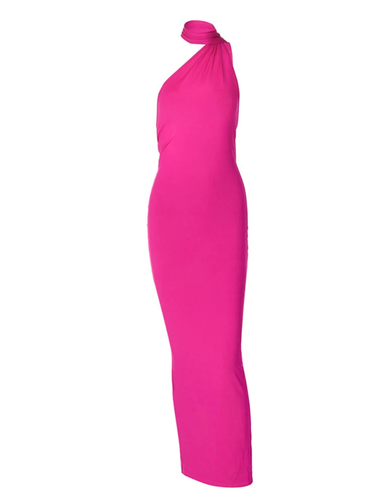One Shoulder Sleeveless Backless Dress. Dresses For Women Club, Birthday Party, Evening Prom. from Neon y2k.