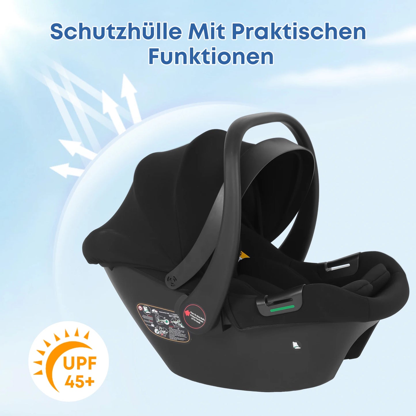 Infant Baby Car Seat 0-12 Months - Sun Canopy I-Size Safety Seat