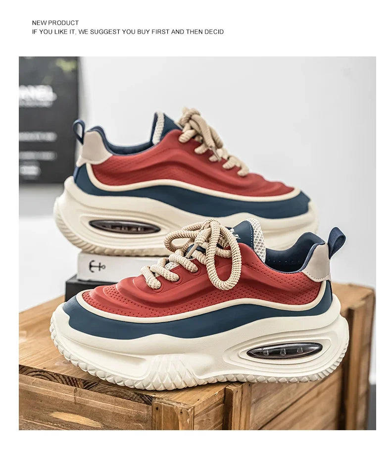 New Platform Vulcanized Sneakers Men Street Style Casual Shoes For Men Punk Chunky Social Men's Sneakers Korean 2025 Large Size