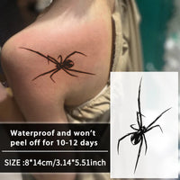 Spider Waterproof Temporary Tattoo Stickers, Long-lasting Waterproof for One to Two Weeks, For Arm, Leg.