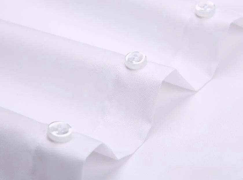 New Men Formal Shirt Long Sleeve Office Solid Color Anti-Wrinkle Fashion Business Pocket White Social Pocket Shirts 5XL 6XL 7XL