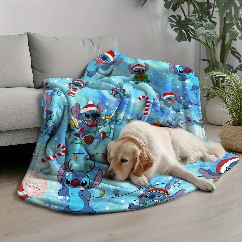 Disney Stitch Christmas Coral Fleece Blanket
