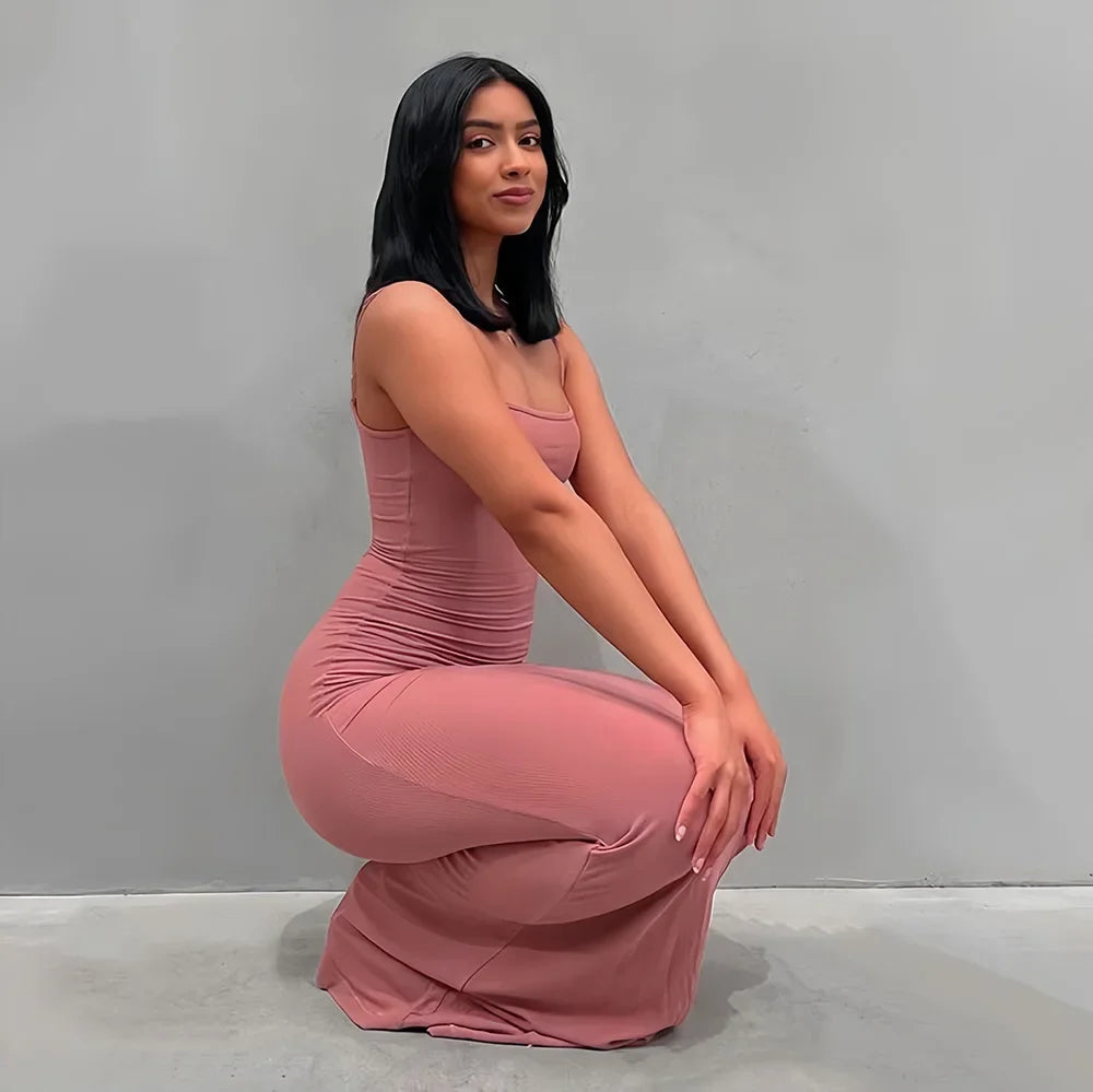 Ladies Casual, Long Dress. Sexy Sleeveless Backless Bodycon Maxi Dresses.