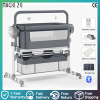 Smart Auto-Rocking Baby Bassinet — Bluetooth Music Foldable Crib