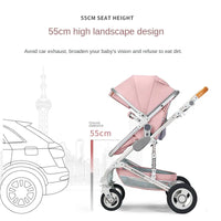 Baby Stroller 3-in-1 Two-Sided - High Landscape Folding All-Season Pram