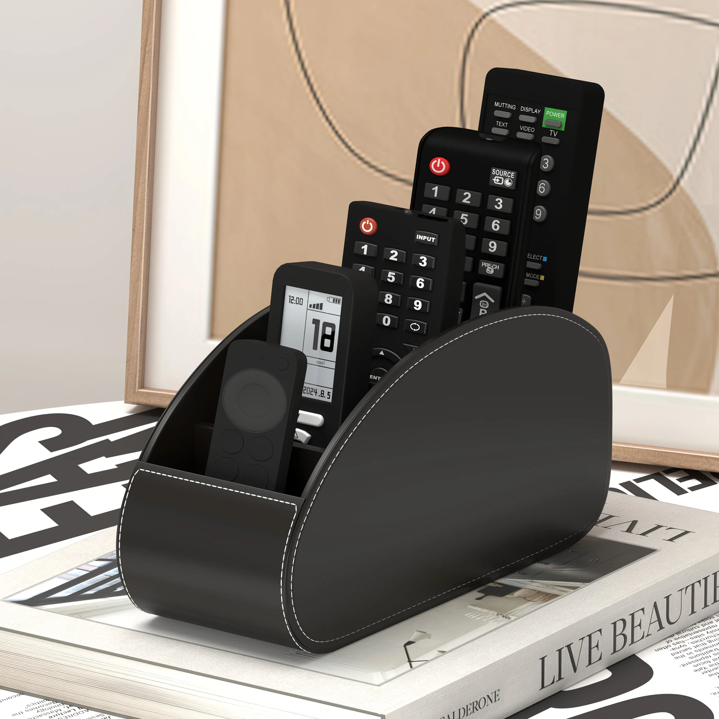 Remote Control Holder - Desktop & Bedside TV Caddy Organizer