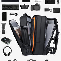 Stylish BANGE Travel Backpack – Business Laptop Backpack 17.3” Expandable, Waterproof, USB Charging, Large Capacity WAREHOUSE SHOP