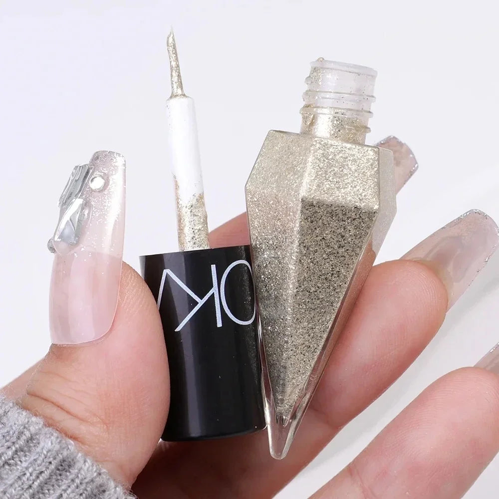 Diamond Shiny Eye Liners Eyeshadow Waterproof Silver Rose Gold Color Glitter Sequins Eyeliner Eye Shadow Makeup Beauty Cosmetics