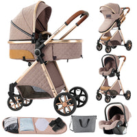 Baby Stroller 3-in-1 Lightweight stroller Travel System Multifunctional Pram with Aluminum Frame Compact Stroller for Newborn