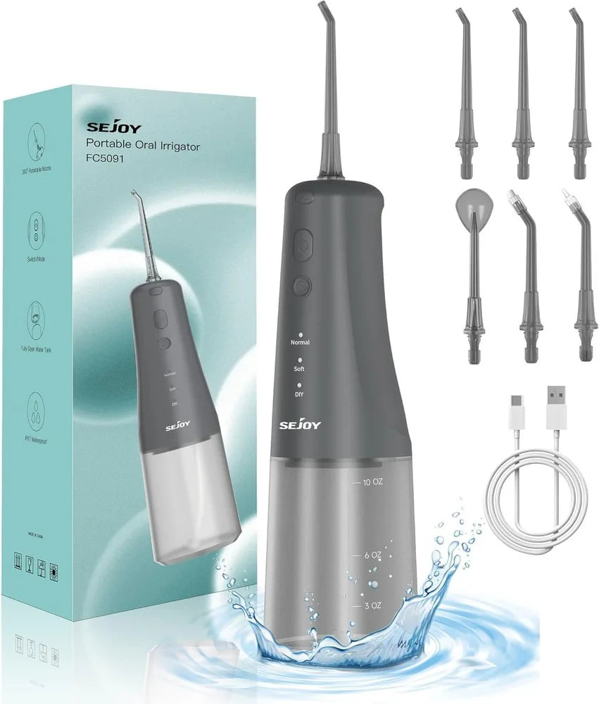 Sejoy Water Flosser Dental Oral Irrigator Water flossers for Teeth USB Rechargeable Waterproof Portable Cordless