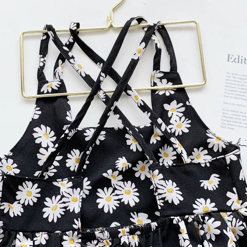 Girls Casual Dresses Little Daisy Printed Slip Sleeveless Dress Kids Dresses for Girls 2 To 6 Years Flower Girl Dresses Weddings