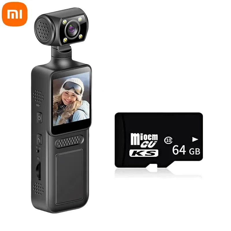 4K HD Handheld Xiaomi Pocket Camera.  180° Rotating, Mini Portable Camera, Wearable Night Vision Outdoor Sports Camera.
