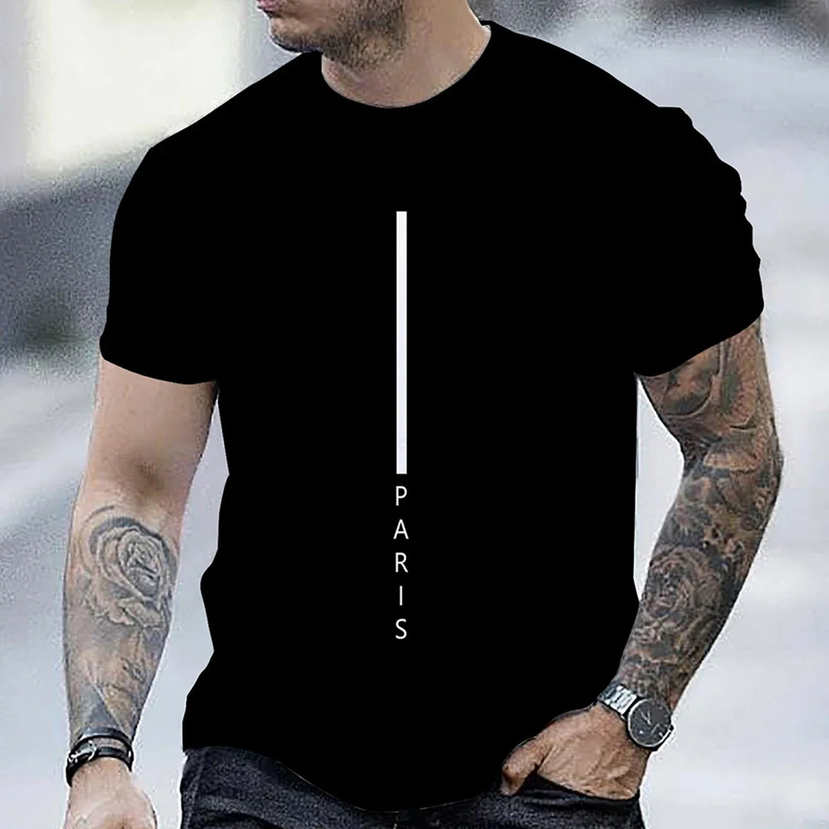Men's Red Casual T-shirt Fashion Trend Short Sleeve Men's Summer Street Style Clothing Comfortable Clothing for Daily Life