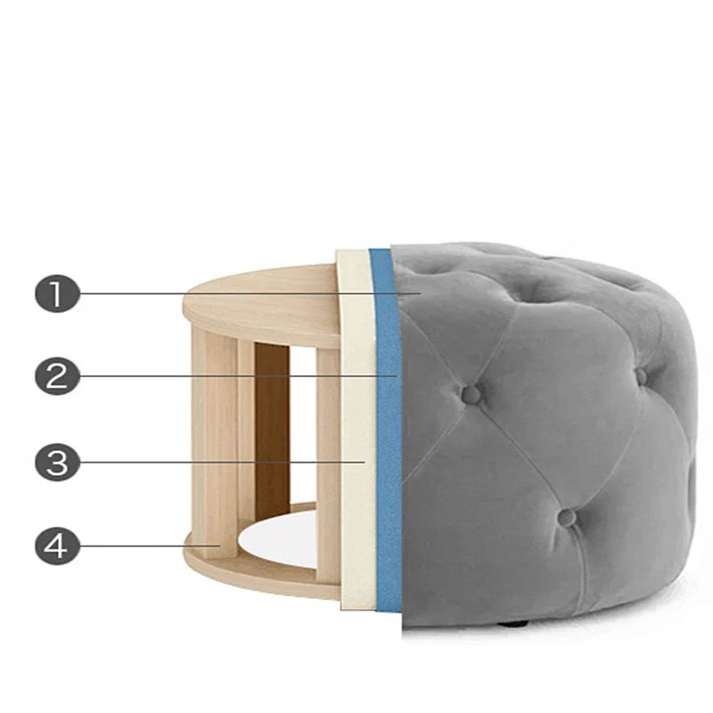 Luxury Sofa living room furniture Home Relaxing velvet Giant Low Stool Modern bedroom floor Pouf INS designer Lazy soft ottoman